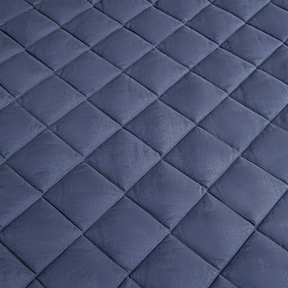 SOGA 2X Blue 153cm Wide Cross-Hatch Mattress Cover Thick Quilted Stretchable Bed Spread Sheet Protector with Pillow Covers • LUZ-BCover4009X2
