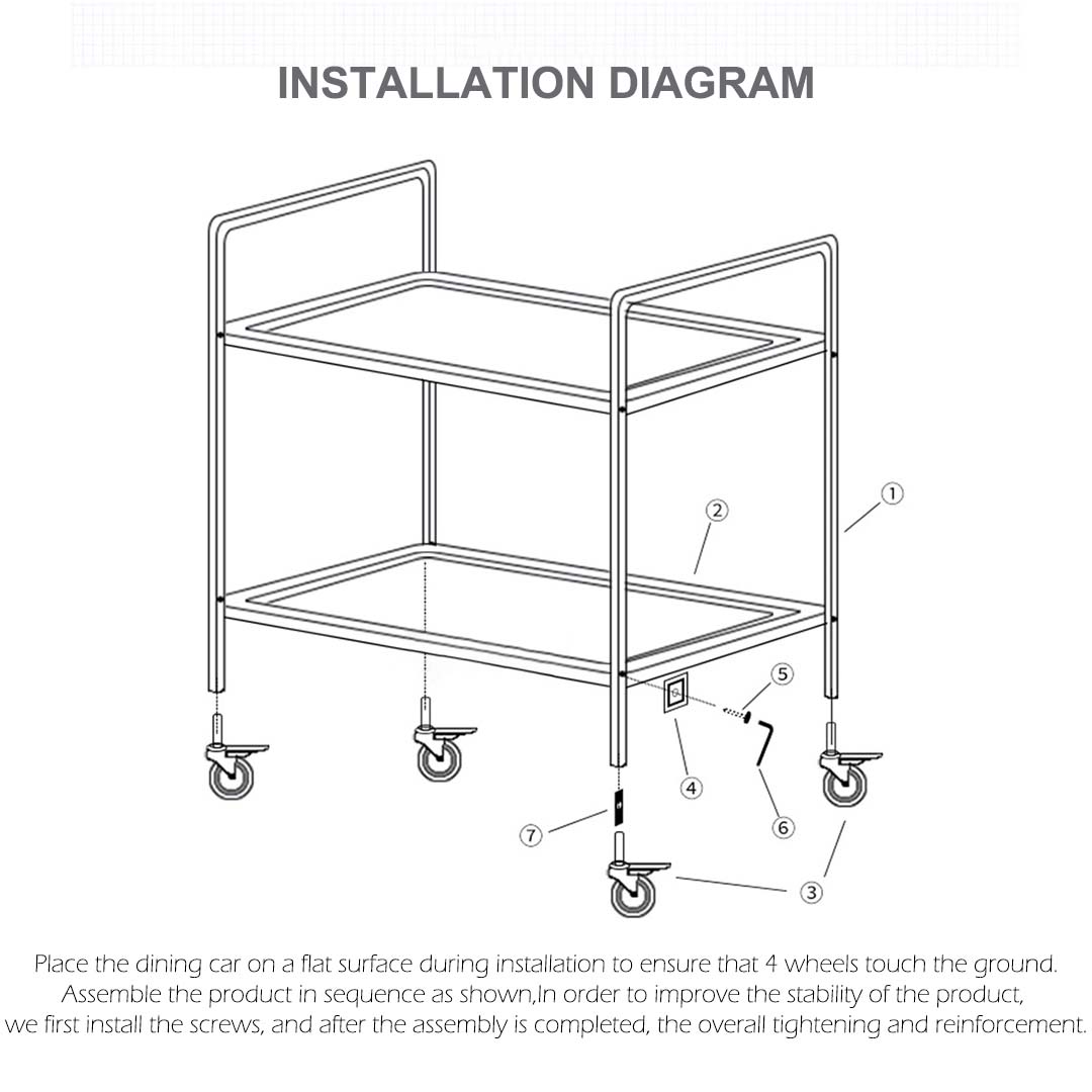 SOGA 4 Tier 950x500x1220 Stainless Steel Kitchen Dining Food Cart Trolley Utility • LUZ-FoodCart1007