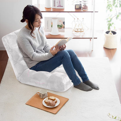 SOGA Floor Recliner Folding Lounge Sofa Futon Couch Folding Chair Cushion White • LUZ-LoungeChairWhite
