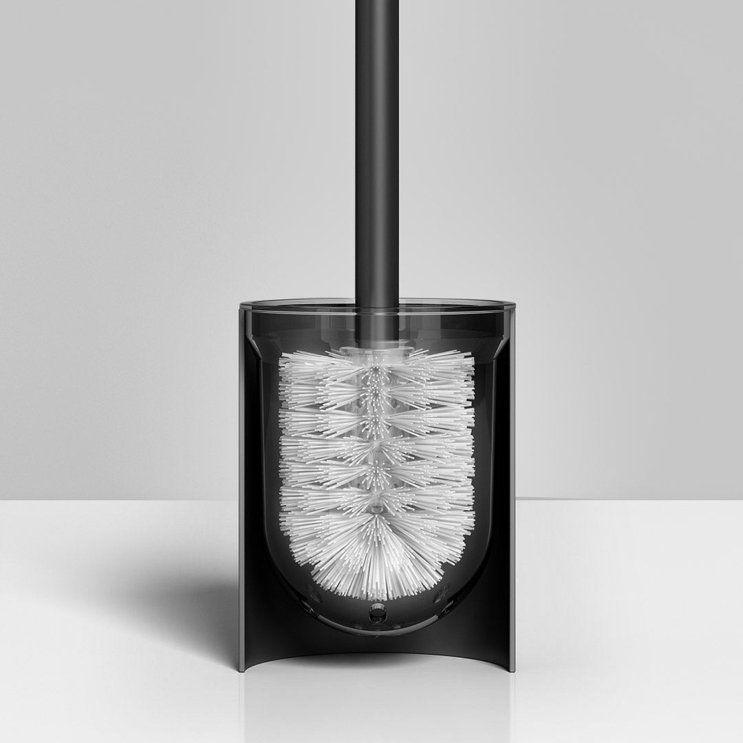 SOGA 2X 27cm Wall-Mounted Toilet Brush with Holder Bathroom Cleaning Scrub Black • LUZ-TAN1043X2