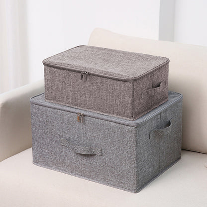 SOGA 2X Coffee Small Portable Double Zipper Storage Box Moisture Proof Clothes Basket Foldable Home Organiser • LUZ-SBox025X2