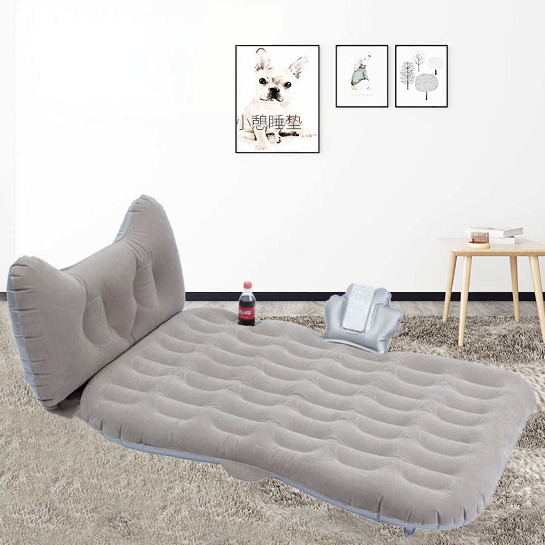 SOGA Grey Honeycomb Inflatable Car Mattress Portable Camping Air Bed Travel Sleeping Kit Essentials • LUZ-CarMat011