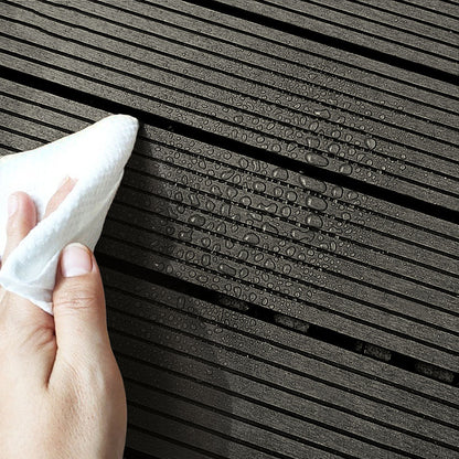 SOGA 11 pcs Grey DIY Wooden Composite Decking Tiles Garden Outdoor Backyard Flooring Home Decor • LUZ-Deck7002