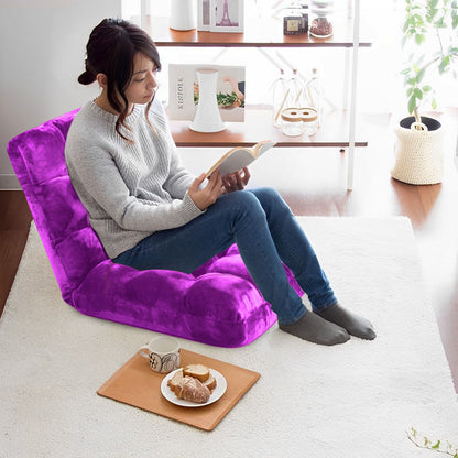 SOGA Floor Recliner Folding Lounge Sofa Futon Couch Folding Chair Cushion Purple • LUZ-LoungeChairPurple
