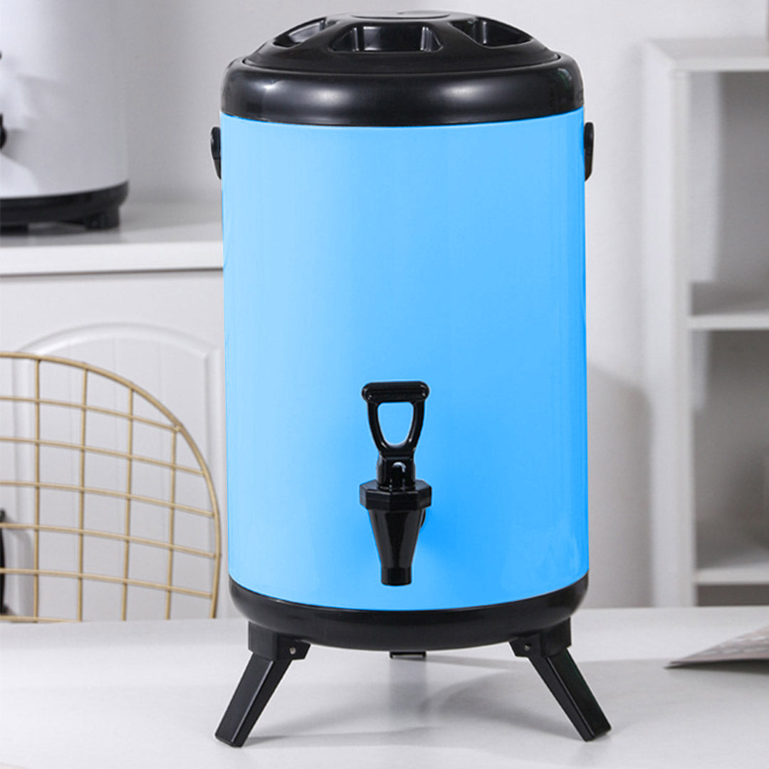 SOGA 14L Stainless Steel Insulated Milk Tea Barrel Hot and Cold Beverage Dispenser Container with Faucet Blue • LUZ-VICDispenser14LBLU