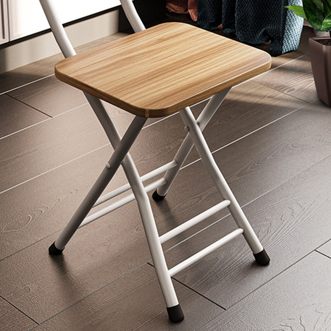 SOGA Oak Grain Foldable Chair Space Saving Lightweight Portable Stylish Seat Home Decor Set of 2 • LUZ-ChairAS714