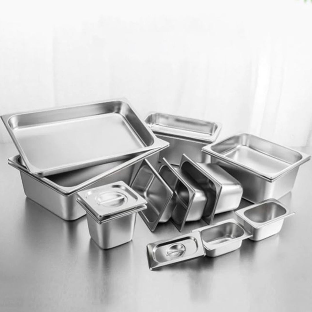 SOGA 12X Gastronorm GN Pan Full Size 1/3 GN Pan 10cm Deep Stainless Steel Tray • LUZ-GastronormPans5416X12