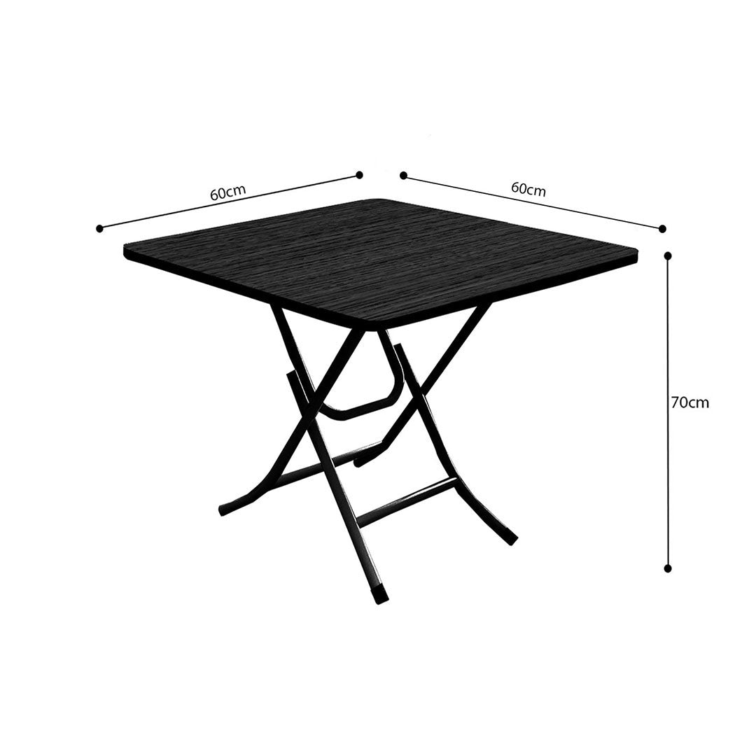 SOGA Black Dining Table Portable Square Surface Space Saving Folding Desk with Lacquered Legs Home Decor • LUZ-Table1205AA