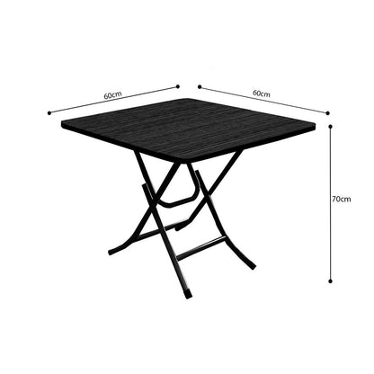 SOGA Black Dining Table Portable Square Surface Space Saving Folding Desk with Lacquered Legs Home Decor • LUZ-Table1205AA
