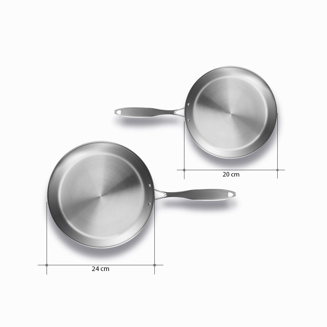 SOGA Stainless Steel Fry Pan 20cm 26cm Frying Pan Top Grade Induction Cooking • LUZ-FryPanSS2860-2863