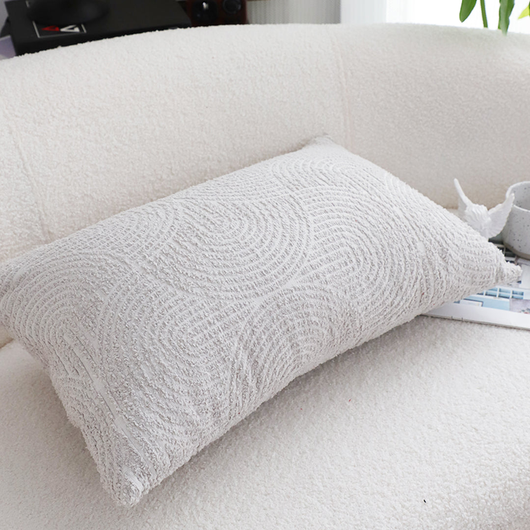SOGA 2X 35cm Throw Pillow Off White Lumbar Embroidered Decorative Cover Stitch for Home Decor • LUZ-FrenchCushion316X2