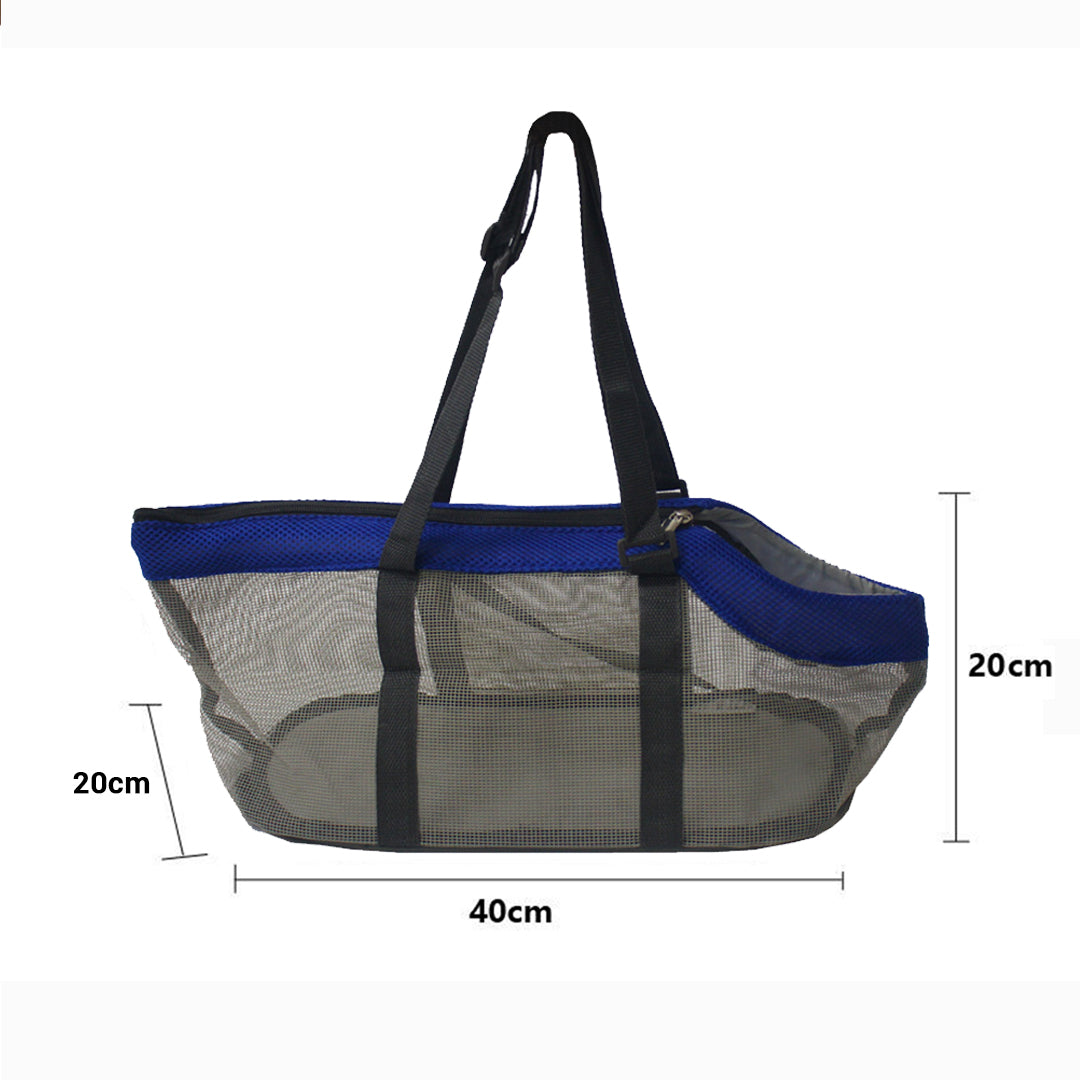 SOGA 2X Grey Pet Carrier Bag Breathable Net Mesh Tote Pouch Dog Cat Travel Essentials • LUZ-PetBagA43BLUX2