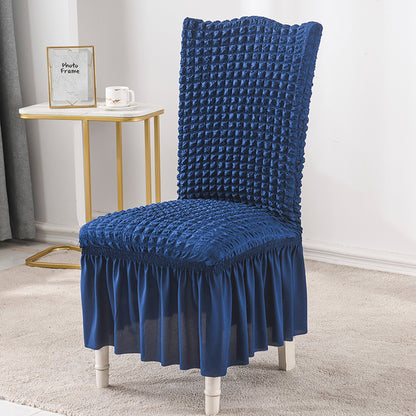 SOGA 2X Blue Chair Cover Seat Protector with Ruffle Skirt Stretch Slipcover Wedding Party Home Decor • LUZ-Chaircov22BX2