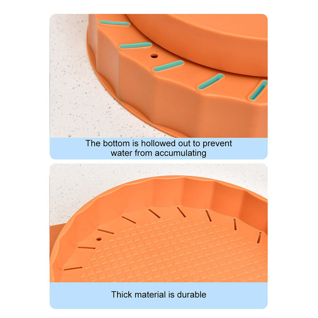 SOGA Orange 360 Degree Wall-Mounted Rotating Bathroom Organiser Corner Vanity Rack Toilet Adhesive Storage Shelf • LUZ-BathA009