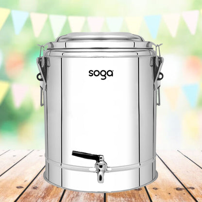 SOGA 2X 50L Stainless Steel Insulated Stock Pot Hot & Cold Beverage Container • LUZ-InsulatedPot3206X2