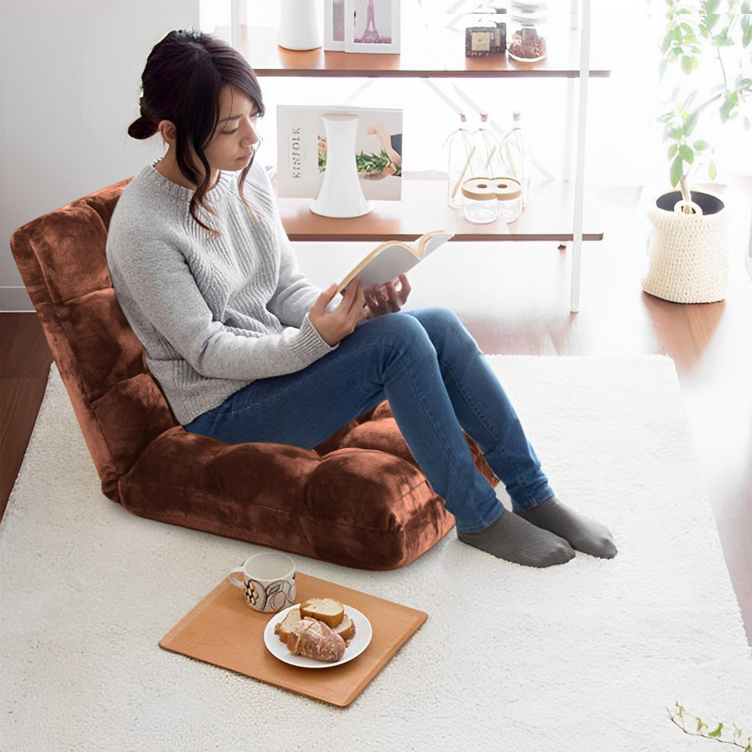 SOGA Floor Recliner Folding Lounge Sofa Futon Couch Folding Chair Cushion Coffee • LUZ-LoungeChairCoffee