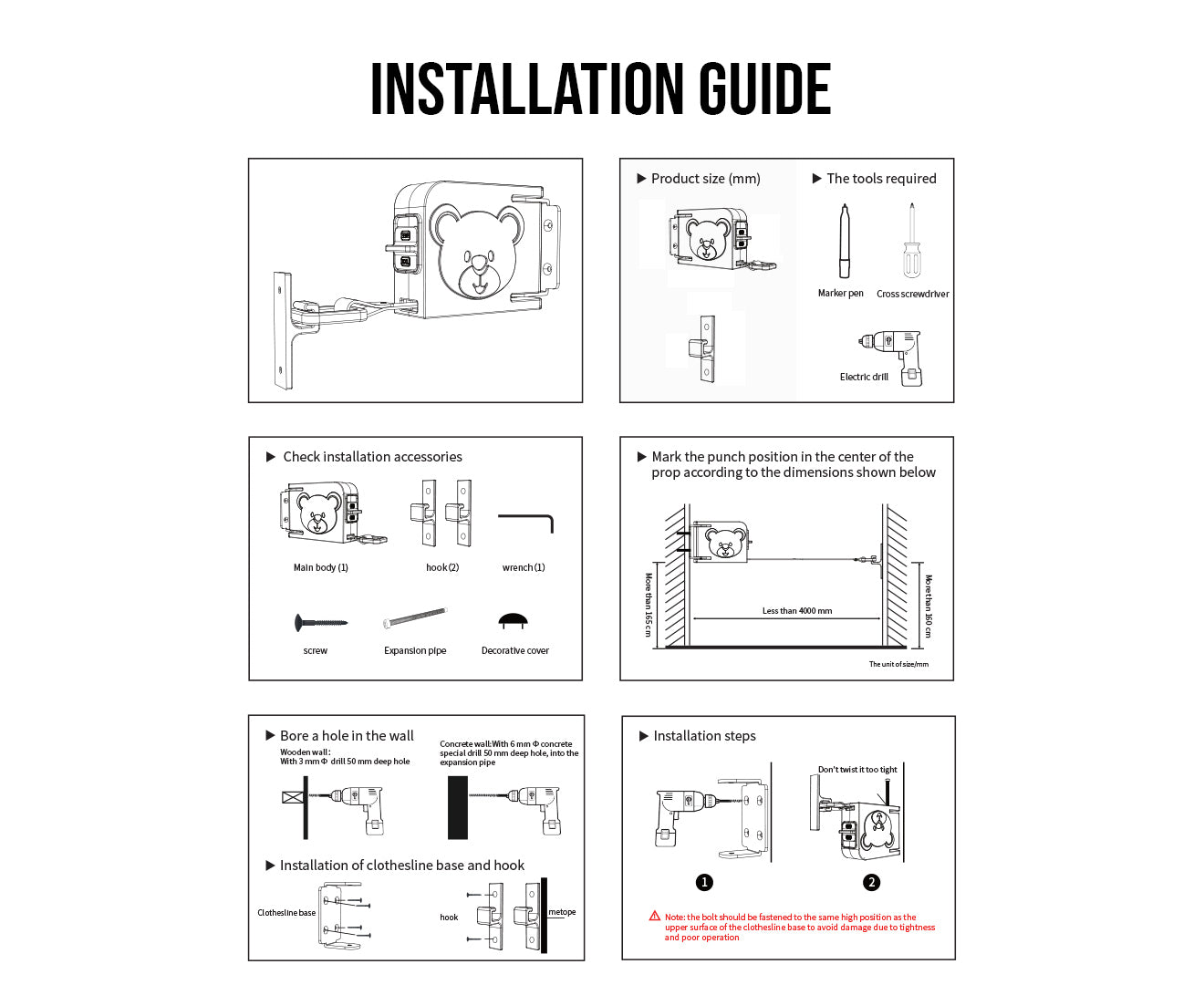 SOGA 2X 160mm Wall-Mounted Clothes Line Dry Rack Retractable Space-Saving Foldable Hanger White • LUZ-BSLY07X2