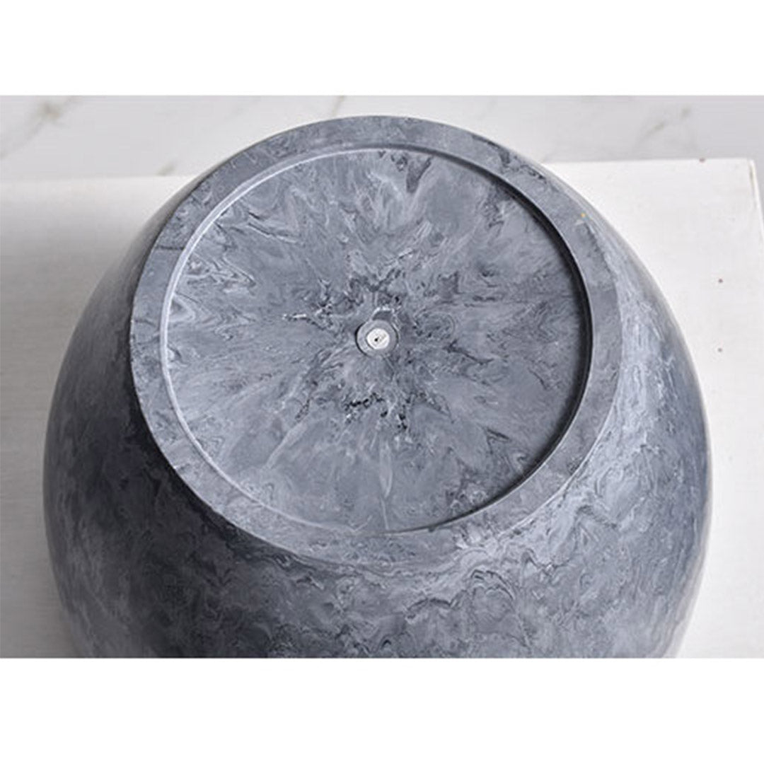 SOGA 2X 27cm Weathered Grey Round Resin Plant Flower Pot in Cement Pattern Planter Cachepot for Indoor Home Office • LUZ-FPotA3210X2