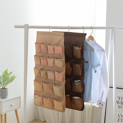 SOGA 2X Coffee Double Sided Hanging Storage Bag Underwear Bra Socks Mesh Pocket Hanger Home Organiser • LUZ-SBox26COFX2
