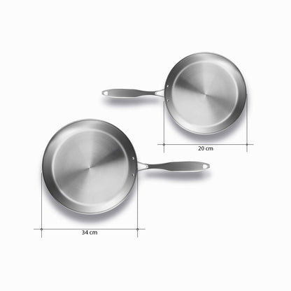 SOGA Stainless Steel Fry Pan 20cm 34cm Frying Pan Top Grade Skillet Induction Cooking FryPan • LUZ-FryPanSS2860-2867