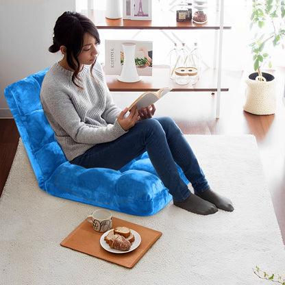 SOGA 2X Floor Recliner Folding Lounge Sofa Futon Couch Folding Chair Cushion Blue • LUZ-LoungeChairBlueX2