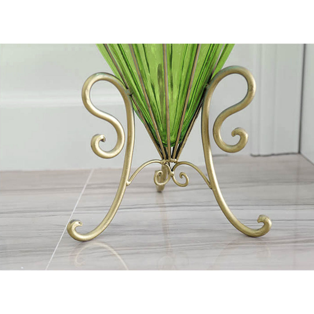 SOGA 67cm Green Glass Tall Floor Vase and 12pcs Dark Pink Artificial Fake Flower Set • LUZ-Vase0053GreenwRedF12