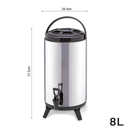 SOGA 8X 8L Portable Insulated Cold/Heat Coffee Tea Beer Barrel Brew Pot With Dispenser • LUZ-BeverageDispenser8LX8