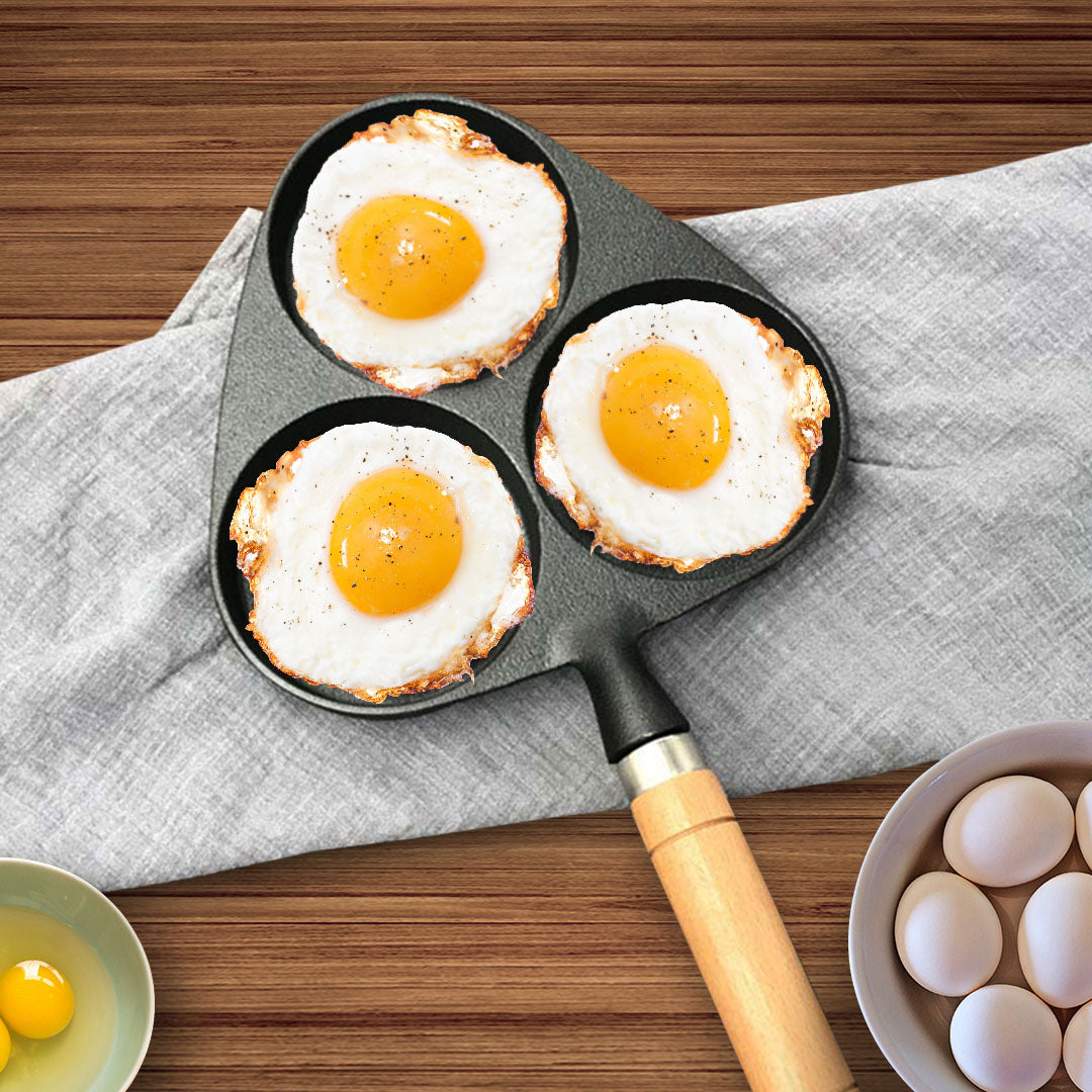 SOGA 2X 3 Mold Cast Iron Breakfast Fried Egg Pancake Omelette Fry Pan • LUZ-ZPaiB4X2