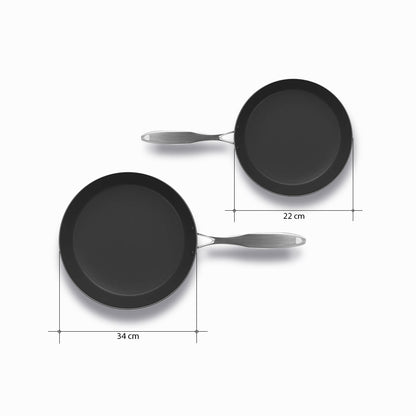 SOGA Stainless Steel Fry Pan 22cm 34cm Frying Pan Induction Non Stick Interior • LUZ-FryPanNS2869-2875
