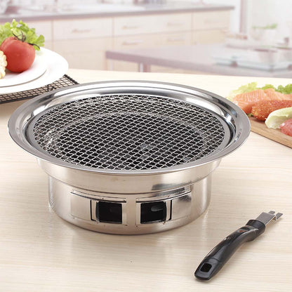 SOGA BBQ Grill Stainless Steel Portable Smokeless Charcoal Grill Home Outdoor Camping • LUZ-KoreanCharcoalBBQRound