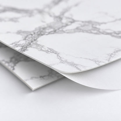 SOGA Peel & Stick Floor and Wall Tiles 30 x 30cm 10 Pack White Grey Faux Marble • LUZ-TileCZA054Sml