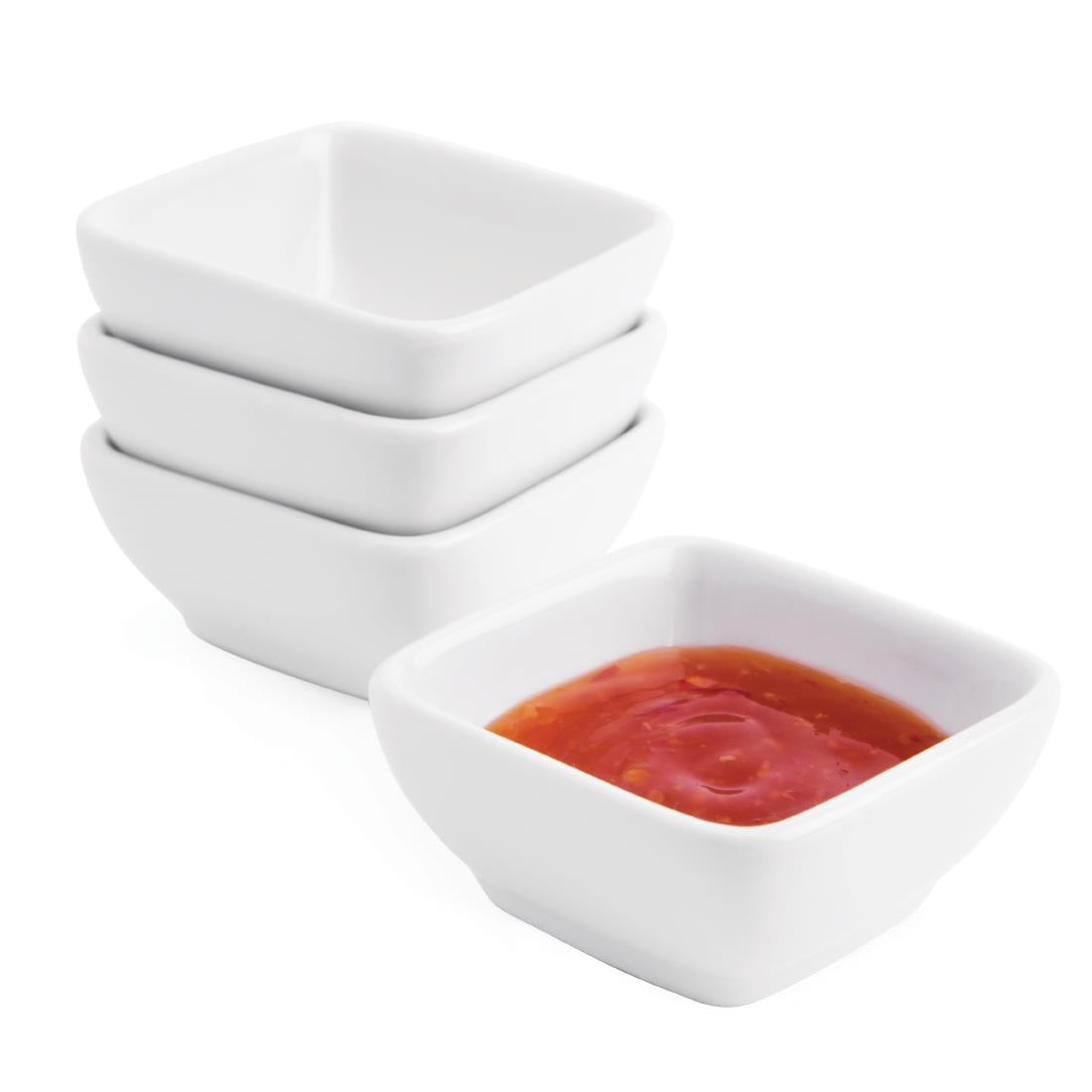 Olympia Whiteware Miniature Rounded Square White - 60x60mm (12 Pack) (60 x 60mm / 2x2" | Pack quantity: 12) • PAS-Y137