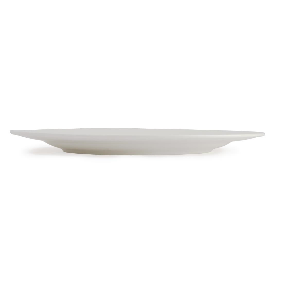 Olympia Lumina Wide Rimmed Round Plate - 270mm 10 1/2'' (4 Pack) (270(Ø)mm | White | Pack quantity: 4.) • PAS-CD625