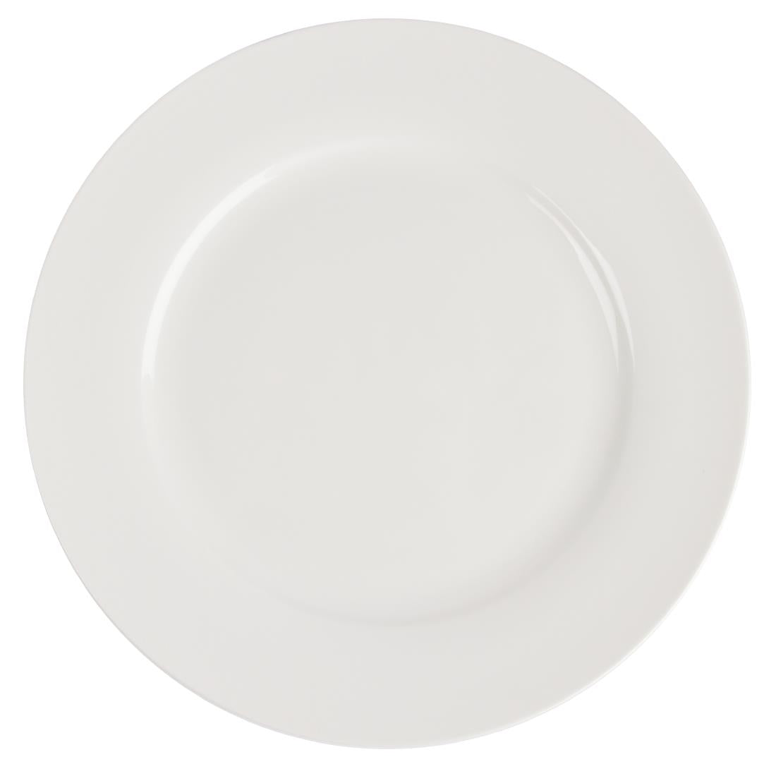 Olympia Lumina Wide Rimmed Round Plate - 270mm 10 1/2'' (4 Pack) (270(Ø)mm | White | Pack quantity: 4.) • PAS-CD625
