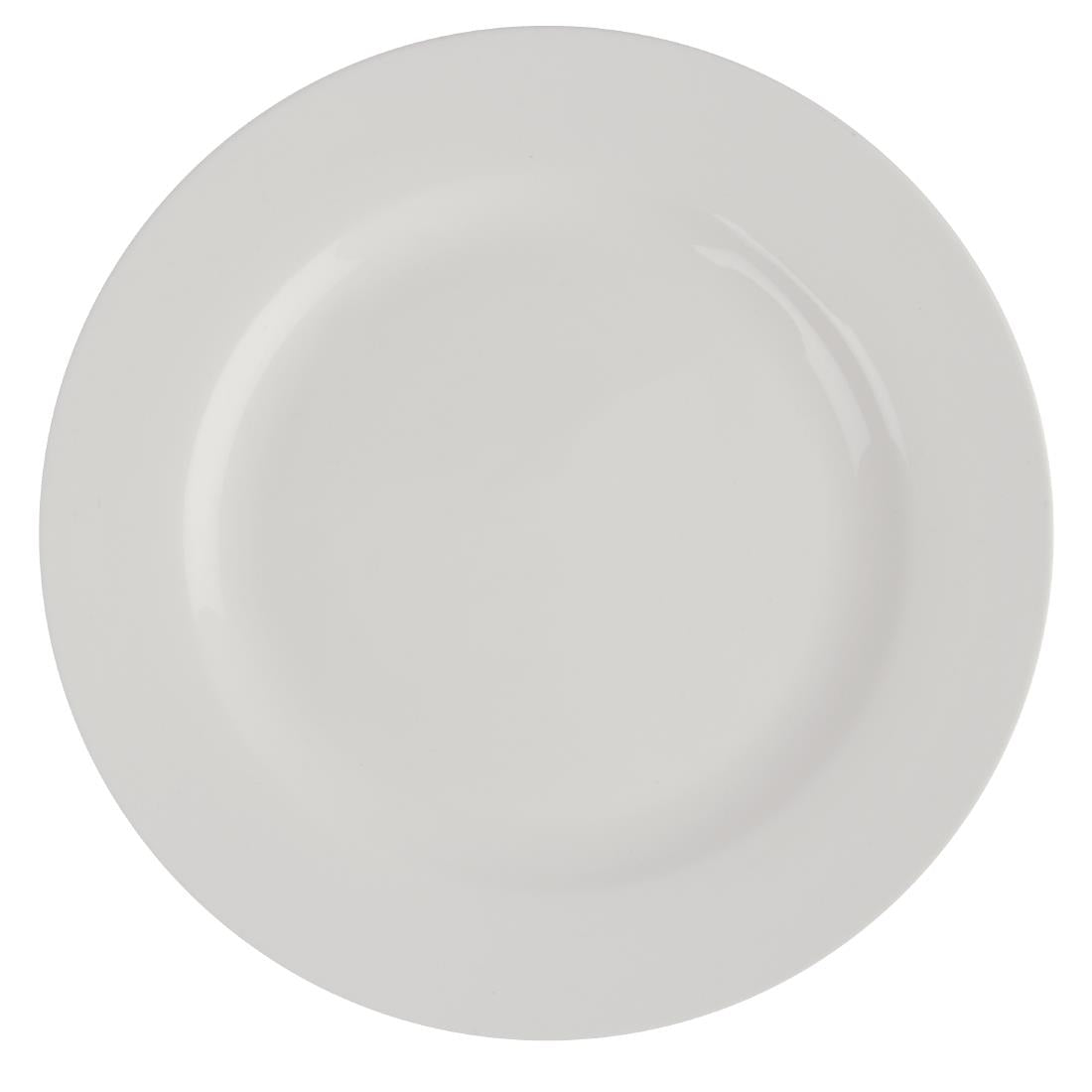 Olympia Lumina Wide Rim Round Plates White 200mm (6 Pack) (Pack of 6) • PAS-CD623