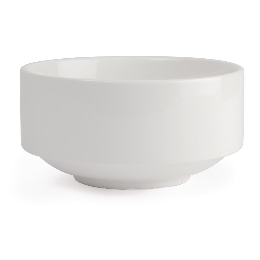 Olympia Lumina Stacking Soup Bowls White 398ml 14oz (6 Pack) (Pack of 6) • PAS-CF379