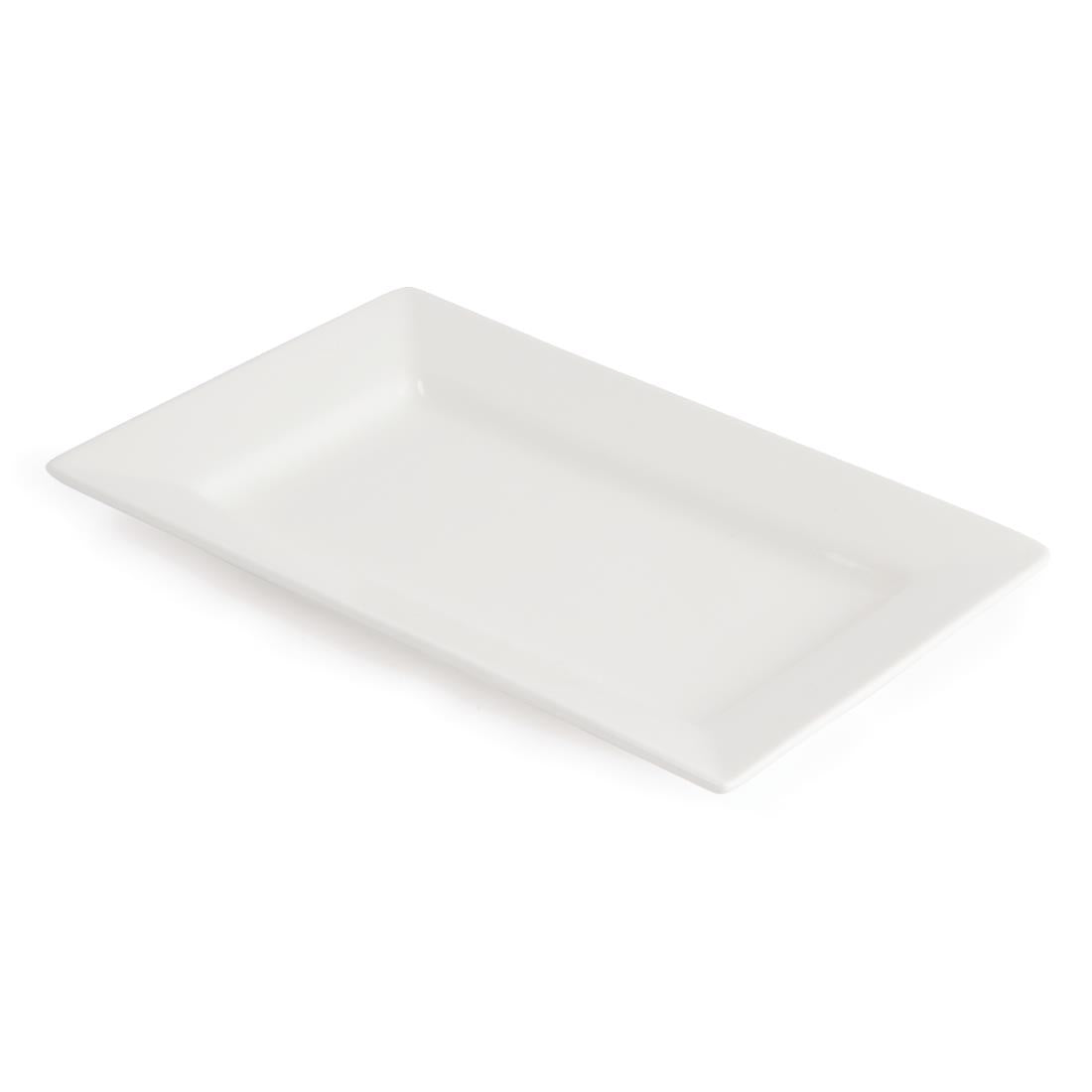 Olympia Lumina Wide Rim Rectangular Plate - 257x155mm 10x 6" (4 Pack) (257 x 155mm. Pack quantity: 4) • PAS-CD630
