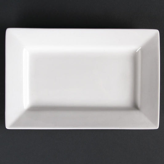 Olympia Lumina Wide Rim Rectangular Plates White 200x 130mm (6 Pack) (Pack of 6) • PAS-CD629