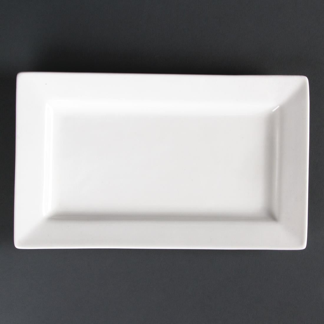 Olympia Lumina Wide Rim Rectangular Plate - 257x155mm 10x 6" (4 Pack) (257 x 155mm. Pack quantity: 4) • PAS-CD630