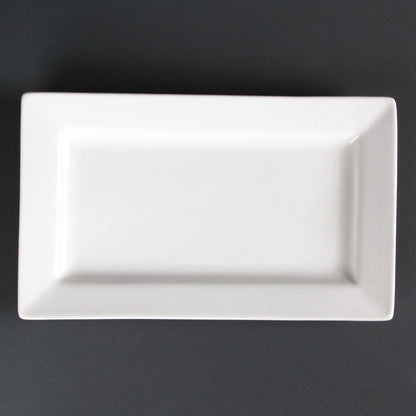 Olympia Lumina Wide Rim Rectangular Plate - 257x155mm 10x 6" (4 Pack) (257 x 155mm. Pack quantity: 4) • PAS-CD630