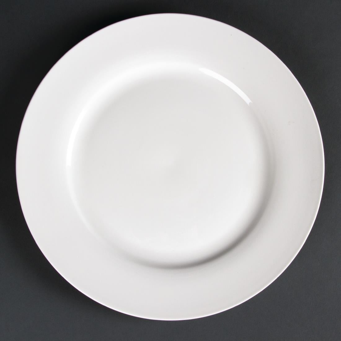 Olympia Lumina Wide Rimmed Round Plate - 270mm 10 1/2'' (4 Pack) (270(Ø)mm | White | Pack quantity: 4.) • PAS-CD625