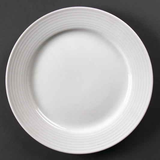 Olympia Linear Wide Rimmed Plates 250mm (12 Pack) • PAS-U091