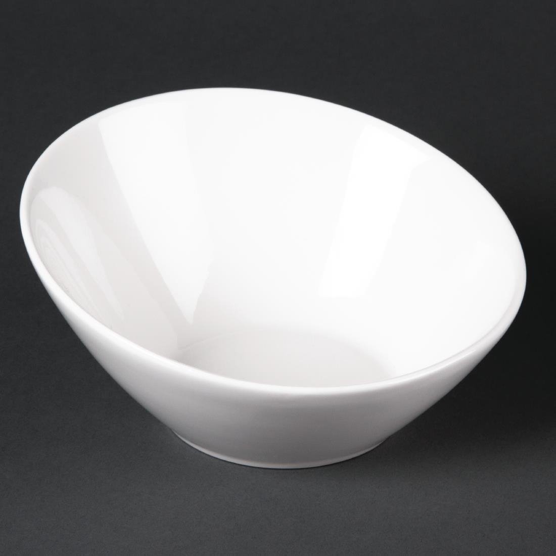 Olympia Lumina Oval Sloping Bowls White 148mm (6 Pack) (Pack of 6) • PAS-CF383