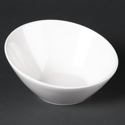 Olympia Lumina Oval Sloping Bowls White 148mm (6 Pack) (Pack of 6) • PAS-CF383