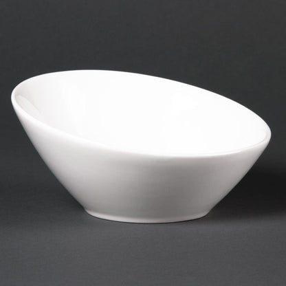 Olympia Lumina Oval Sloping Bowls White 148mm (6 Pack) (Pack of 6) • PAS-CF383