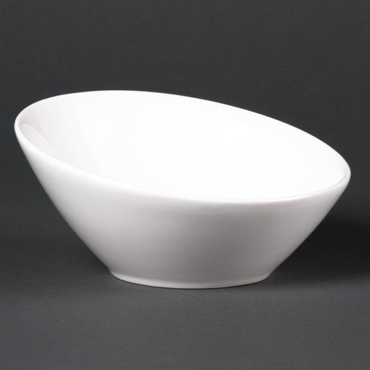 Olympia Lumina Oval Sloping Bowls White 148mm (6 Pack) (Pack of 6) • PAS-CF383