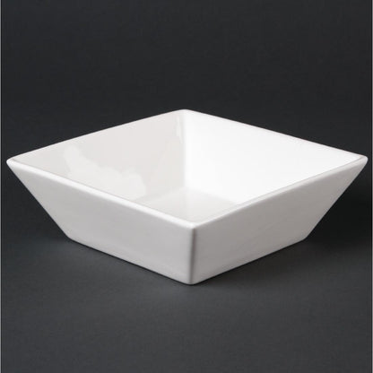 Olympia Lumina Square Bowls White 140mm (6 Pack) (Size: 140mm (5.5"). Pack quantity: 6) • PAS-CD639