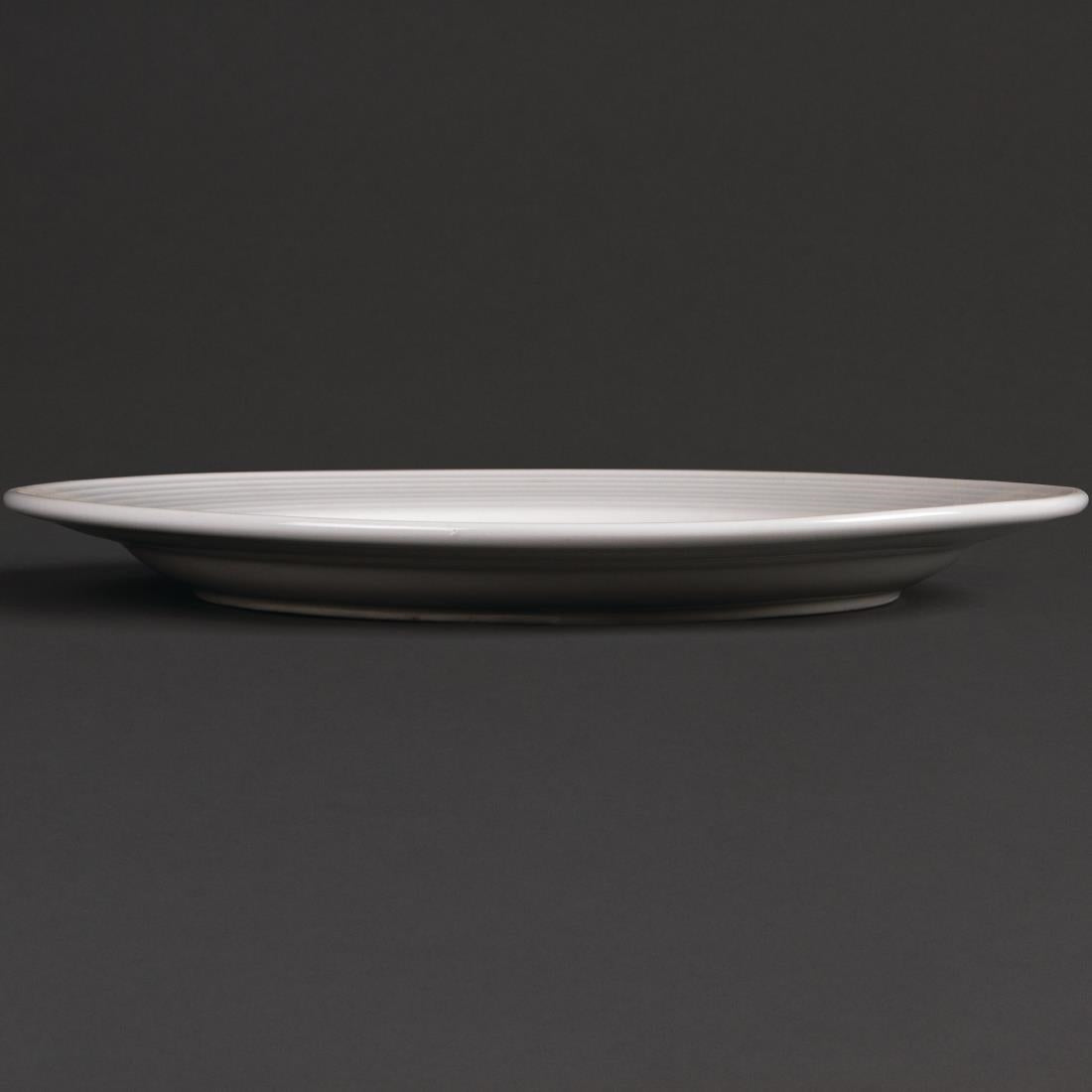 Olympia Linear Wide Rimmed Plates 250mm (12 Pack) • PAS-U091