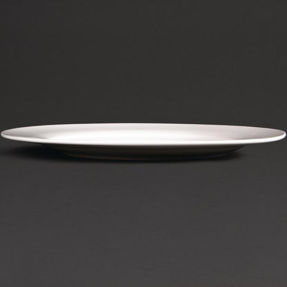 Olympia Lumina Wide Rimmed Round Plate - 270mm 10 1/2'' (4 Pack) (270(Ø)mm | White | Pack quantity: 4.) • PAS-CD625