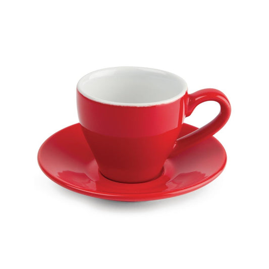 Olympia Cafe Espresso Cup Red - 100ml 3.38fl oz (12 Pack) • PAS-GK070